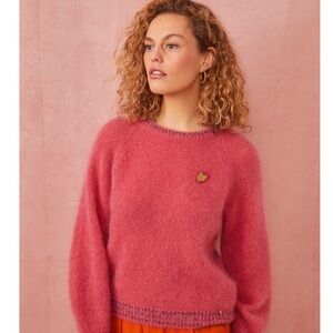 Cozy Crewneck Sweater in Rose Pink